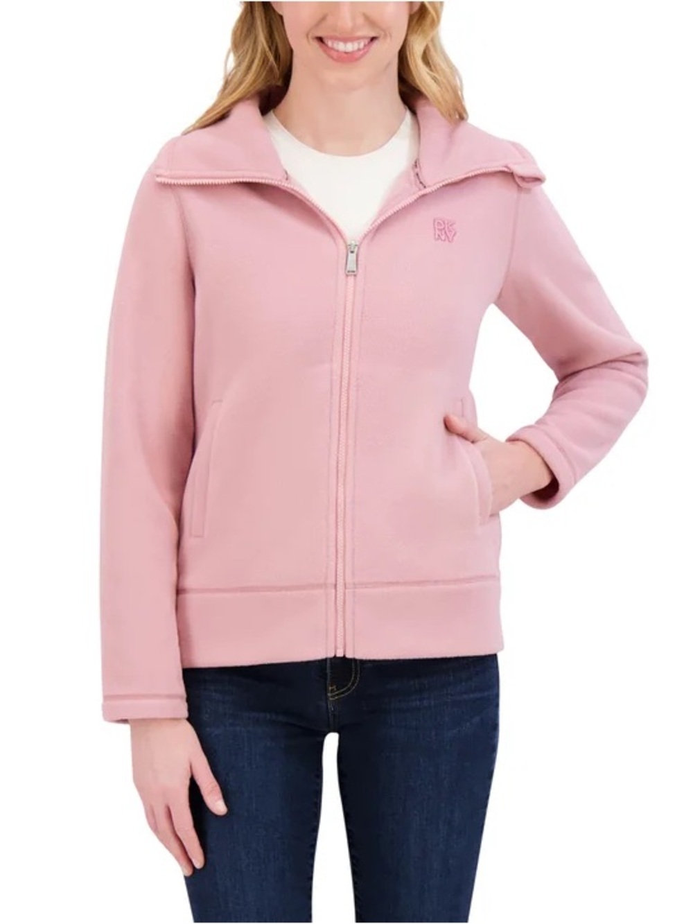 DKNY Sport Women's Polar Fleece Full Zip Sweater Jacket
